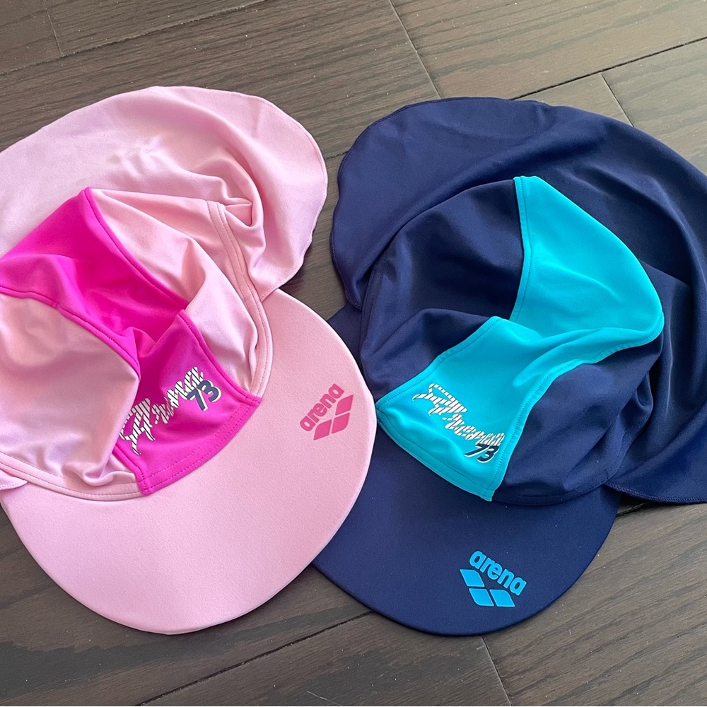 Arena Kids Swim Caps - Pink and Blue